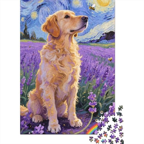 Golden-Retriever Puzzle 1000-teilige Schwer Puzzle Spielzeug Pädagogisches Spiel Impossible Herausforderungsspielzeug Für Erwachsene Und Kinder Ab 12 Jahren 1000pcs (75x50cm) von CHUIYUFULAN