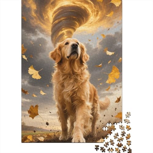 Golden-Retriever Puzzles 1000 Teile Schwer Puzzle Spielzeug Lernspiel Impossible Herausforderungsspielzeug Für Erwachsene Kinder 1000pcs (75x50cm) von CHUIYUFULAN