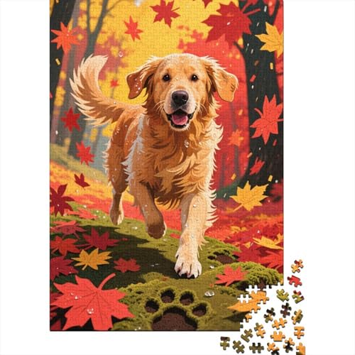 Golden-Retriever Puzzles 1000 Teile Schwer Puzzle Spielzeug Pädagogisches Spiel Impossible Herausforderung Spielzeug Für Erwachsene Und Kinder in Bewährter 1000pcs (75x50cm) von CHUIYUFULAN