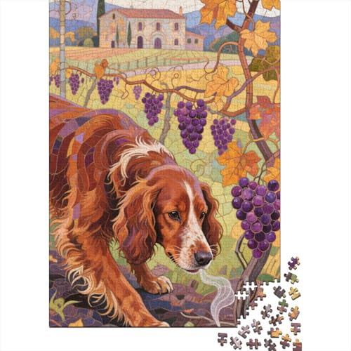 Irish Setter Puzzle 1000-teilige Schwer Puzzle Spielzeug Lernspiel Impossible Herausforderungsspielzeug Für Erwachsene Und Kinder Ab 12 Jahren 1000pcs (75x50cm) von CHUIYUFULAN