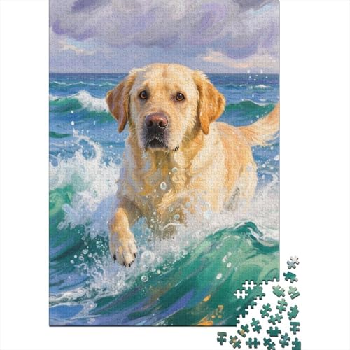 Labrador-Retriever Puzzle 1000 Teile Schwer Puzzle Spielzeug Lernspiel Impossible Herausforderung Spielzeug Für Erwachsene Und Kinder Ab 12 Jahren 1000pcs (75x50cm) von CHUIYUFULAN
