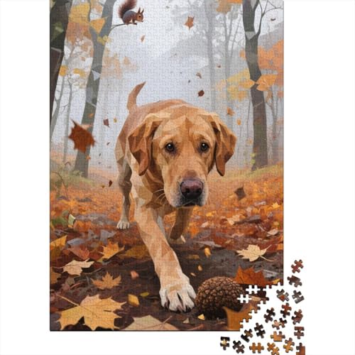 Labrador-Retriever Puzzle 1000-teilige Schwer Puzzle Spielzeug Pädagogisches Spiel Impossible Herausforderungsspielzeug Für Erwachsene Und Kinder in Bewährter 1000pcs (75x50cm) von CHUIYUFULAN