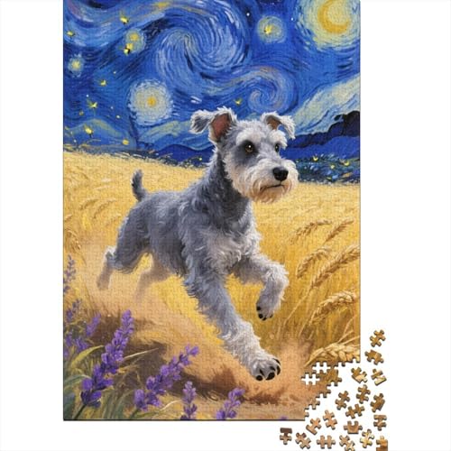 Miniature-Schnauzer Puzzle 1000-teilige Schwer Puzzle Spielzeug Pädagogisches Spiel Impossible Herausforderung Spielzeug Für Erwachsene Und Kinder in Bewährter 1000pcs (75x50cm) von CHUIYUFULAN