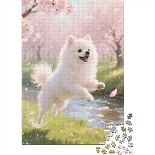 Pomeranian Puzzle 1000 Teile Schwer Puzzle Spielzeug Pädagogisches Spiel Impossible Herausforderung Spielzeug Für Erwachsene Kinder 1000pcs (75x50cm) von CHUIYUFULAN