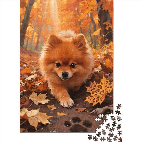 Pomeranian Puzzles 1000 Teile Schwer Puzzle Spielzeug Pädagogisches Spiel Impossible Herausforderungsspielzeug Für Erwachsene Kinder 1000pcs (75x50cm) von CHUIYUFULAN