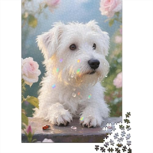 West Highland Weißer Terrier Puzzle 1000 Teile Schwer Puzzle Spielzeug Lernspiel Impossible Herausforderungsspielzeug Für Erwachsene Kinder 1000pcs (75x50cm) von CHUIYUFULAN