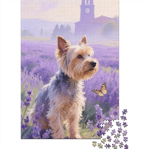 Yorkshire-Terrier Puzzles 1000 Teile Schwer Puzzle Spielzeug Lernspiel Impossible Herausforderung Spielzeug Für Erwachsene Kinder 1000pcs (75x50cm) von CHUIYUFULAN