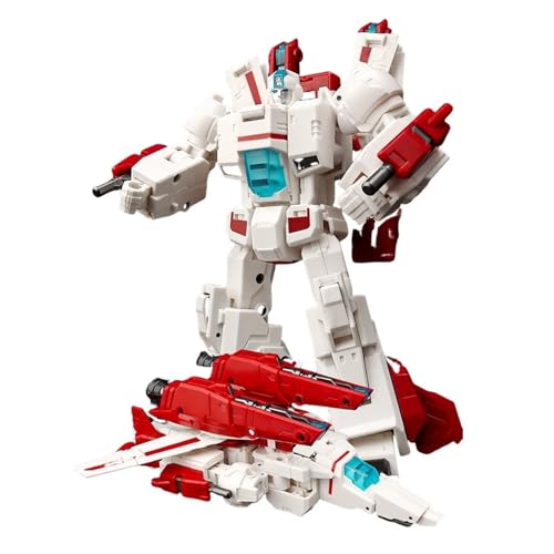 CHULXIA 7 Zoll Jetfire Robot Skyfire Actionfigur TNT01 Roboter- und Flugzeugspielzeugmodelle Dekorationen Ornamente (Red and White) von CHULXIA