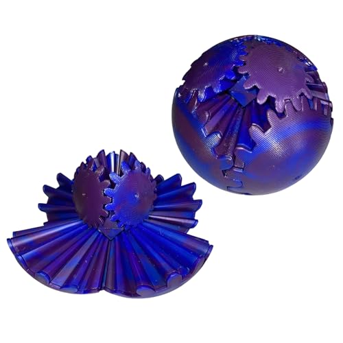 3D Gedruckter Gear Ball CHUNLINLAODA-Gear Sphere Fidget Spielzeug Gear Sphere das Whirling Wonder Fidget Zahnradball Drehspielzeug zum Stress und Angstabbau Sensorisches Spielzeug für Kinder (Lila) von CHUNLINLAODA