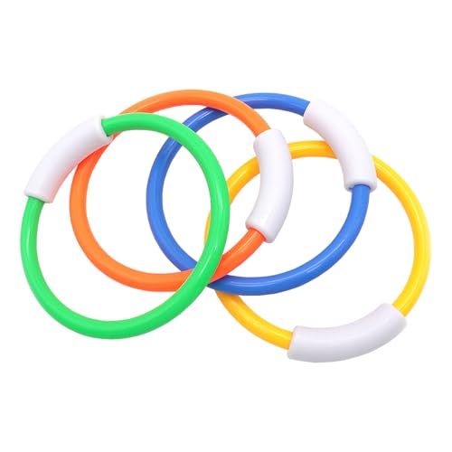 CHUNLINLAODA 4 Stück Tauchringe Spielzeug, Pool Tauchringe, Unterwasser Tauchringe, Unterwasser-Training, Tauchen Spielzeug, für Sommer Poolparty Geschenk für Jungen und Mädchen (A) von CHUNLINLAODA