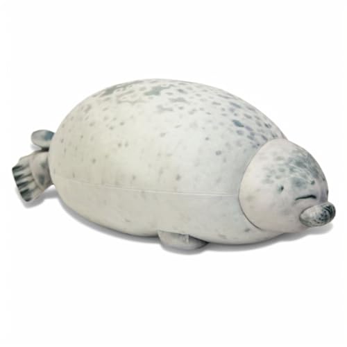 CHUNLINLAODA Baumwolle Seal Plüsch Spielzug Seal Pillow Siegel Umarmungskissen Versiegeln Kuscheltiere Spielzeugpuppe Kissen Siegel Plüschtier Plüschtier Umarmungskissen Chubby Seal Plüschtier (weiß) von CHUNLINLAODA
