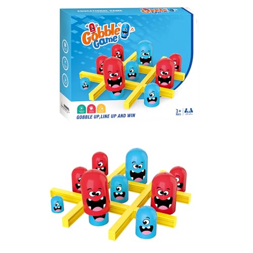 CHUNLINLAODA Big Eat Small Tic Tac Toe Spiel Family Interaktion Kinder Spiele 2 Spieler Brettspiele Interaktives Tischspiele Klassisches Familien Brettspiel Lernspielzeug Frühe Partys (Multicolor 1) von CHUNLINLAODA