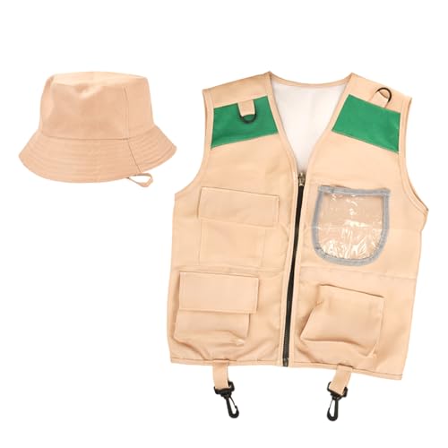 CHUNLINLAODA Forscherset für Kinder Exploration Spielzeug mit Weste und Hut Forscher Kostüm Kinder Naturerkundungen und Abenteuer Geschenk für Jungen Mädchen (A) von CHUNLINLAODA