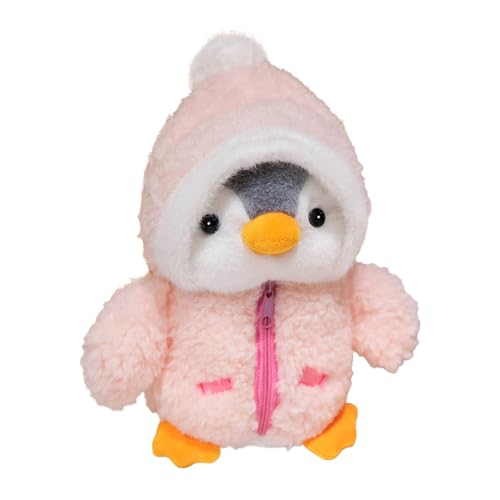 CHUNLINLAODA Pinguin Kuscheltier 25 cm Pinguin Kuscheltier, Pinguin Plüschtier, Süßes Kuscheltier Plüsch Pinguin mit Hut, Plüschpinguin Geschenke für Mädchen und Jungen (Rosa) von CHUNLINLAODA