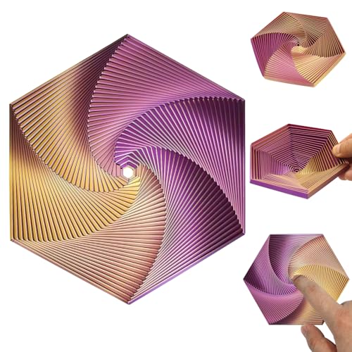 Fractal Fidget Hexagon CHUNLINLAODA Hexagon Spiral Spielzeug, 3D-Druck Hexagon Cube Fidget Gear Spielzeug, Anti Stress Spielzeug, Sensorisches Spielzeug, Stressabbau Spielzeug (B1) von CHUNLINLAODA