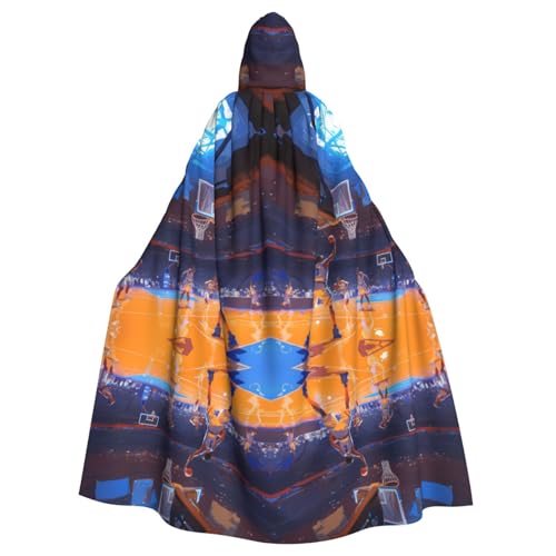 CHUNMINW Kapuzenumhang mit Basketball-Arena-Druck, Halloween-Umhang, lustiger Bademantel für Uni, Erwachsene, Cosplay, Hexe, Wikinger-Kostüm CHUNMINW Kapuzenumhang mit Basketball-Arena-Druck, Halloween-Umhang, lustiger Bademantel für Uni, Erwachsene, Cosplay, Hexe, Wikinger-Kostüm von CHUNMINW