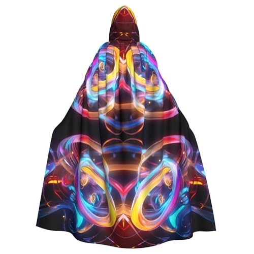 CHUNMINW Kapuzenumhang mit Musikschlüssel-Aufdruck, Halloween-Umhang, lustiger Bademantel für Erwachsene, Cosplay, Hexe, Wikinger-Kostüm von CHUNMINW