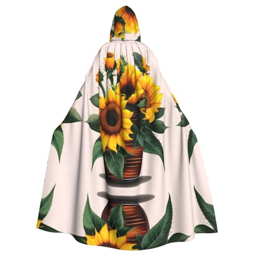 CHUNMINW Kapuzenumhang mit Sonnenblumen- und Rosen-Druck, Halloween-Umhang, lustiger Bademantel für Erwachsene, Cosplay, Hexe, Wikinger-Kostüm CHUNMINW Kapuzenumhang mit Sonnenblumen- und Rosen-Druck, Halloween-Umhang, lustiger Bademantel für Erwachsene, Cosplay, Hexe, Wikinger-Kostüm von CHUNMINW