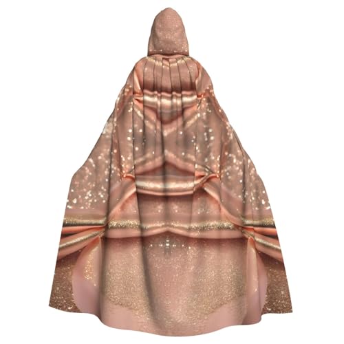 CHUNMINW Rose-goldener Glitzer-Aufdruck, Kapuzenumhang, Halloween-Umhang, lustiger Bademantel für Erwachsene, Cosplay, Hexe, Wikinger-Kostüm CHUNMINW Rose-goldener Glitzer-Aufdruck, Kapuzenumhang, Halloween-Umhang, lustiger Bademantel für Erwachsene, Cosplay, Hexe, Wikinger-Kostüm von CHUNMINW