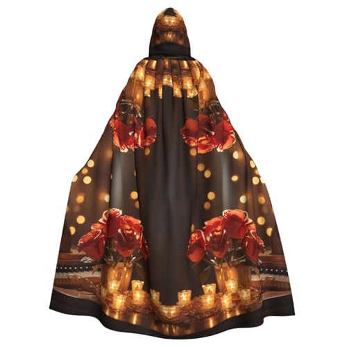 CHUNMINW Rote Rose auf Klavierdruck, Kapuzenumhang, Halloween-Umhang, lustiger Bademantel für Erwachsene, Cosplay, Hexe, Wikinger-Kostüm CHUNMINW Rote Rose auf Klavierdruck, Kapuzenumhang, Halloween-Umhang, lustiger Bademantel für Erwachsene, Cosplay, Hexe, Wikinger-Kostüm von CHUNMINW