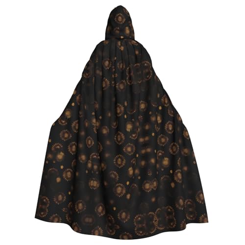CHUNMINW Umhang mit Kapuze, Halloween-Umhang, lustiger Robe für Erwachsene, Cosplay, Hexe, Wikinger-Kostüm, Gold/Schwarz CHUNMINW Umhang mit Kapuze, Halloween-Umhang, lustiger Robe für Erwachsene, Cosplay, Hexe, Wikinger-Kostüm, Gold/Schwarz von CHUNMINW
