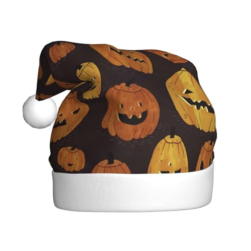 CHUNMINW Weihnachtsmütze mit Halloween-Kürbis-Aufdruck, personalisierbar, für Damen, Erwachsene, Samt, Urlaubsmütze, Plüsch-Weihnachtsmütze CHUNMINW Weihnachtsmütze mit Halloween-Kürbis-Aufdruck, personalisierbar, für Damen, Erwachsene, Samt, Urlaubsmütze, Plüsch-Weihnachtsmütze von CHUNMINW