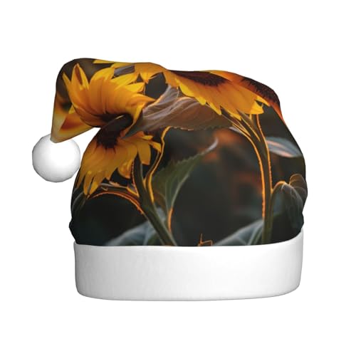 CHUNMINW Weihnachtsmütze mit Sonnenblumen-Schmetterlings-Motiv, personalisierbar, für Erwachsene, Samt, Weihnachtsdekoration, personalisierbar CHUNMINW Weihnachtsmütze mit Sonnenblumen-Schmetterlings-Motiv, personalisierbar, für Erwachsene, Samt, Weihnachtsdekoration, personalisierbar von CHUNMINW