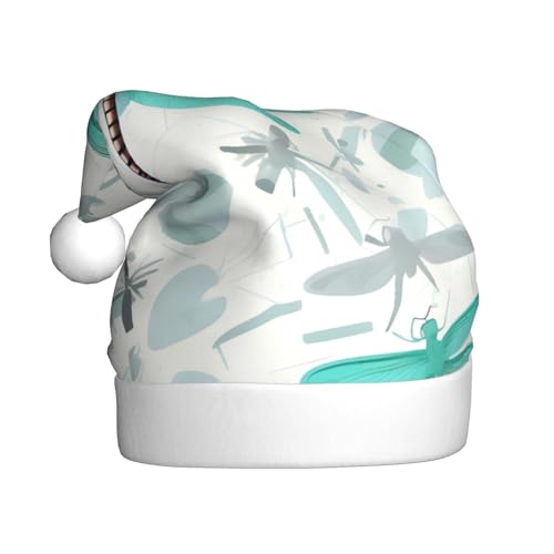 CHUNMINW Weihnachtsmütze mit grünem Libellen-Druck, personalisierbar, für Damen, Erwachsene, Samt, Urlaubsmütze, Plüsch-Weihnachtsmütze CHUNMINW Weihnachtsmütze mit grünem Libellen-Druck, personalisierbar, für Damen, Erwachsene, Samt, Urlaubsmütze, Plüsch-Weihnachtsmütze von CHUNMINW