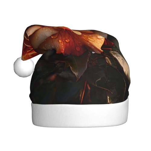 CHUNMINW Weihnachtsmütze mit schönem Rosendruck, personalisierbar, für Erwachsene, Samt-Weihnachtsmütze, individuelle Plüsch-Weihnachtsdekoration CHUNMINW Weihnachtsmütze mit schönem Rosendruck, personalisierbar, für Erwachsene, Samt-Weihnachtsmütze, individuelle Plüsch-Weihnachtsdekoration von CHUNMINW