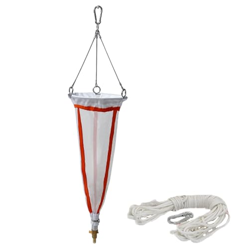 Planktonnetz Experimentelles Planktonnetz - 125 200 Maschen, Phytoplankton-Sammelwerkzeug Mit 5 M Probenahmeseil, Verdicktes Nylon-Probenahmenetz(200 mesh) von CHZFFD