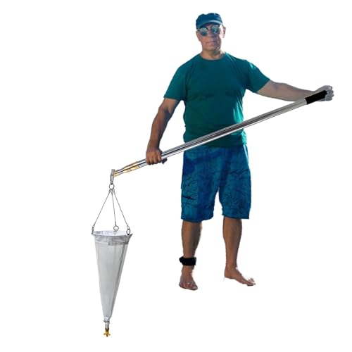 Planktonnetz Plankton-Sammelnetz Mit Teleskopstange, 64 112 μm Planktonnetz/feinmaschiges Nylon-Probenahmenetz Für Aquatische Mikroorganismen/Schleim(125 mesh,3.9ft-9.8ft/1.2m-3.0m) von CHZFFD