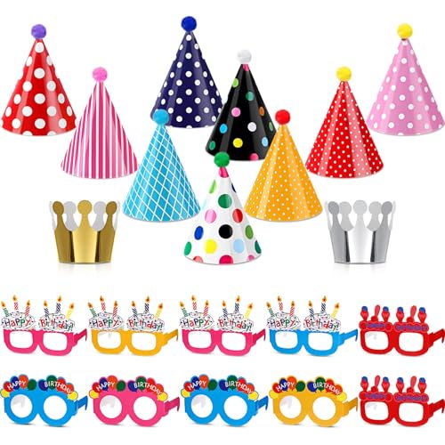 CHarmeFleur Kinder Geburtstags Party Hüte Set Happy Birthday Brillen Papier Brillen Rahmen Kegel Hüte für Dekorationen Utensilien Foto Partyhüte Partyhut Kinder CHarmeFleur Kinder Geburtstags Party Hüte Set Happy Birthday Brillen Papier Brillen Rahmen Kegel Hüte für Dekorationen Utensilien Foto Partyhüte Partyhut Kinder von CHarmeFleur