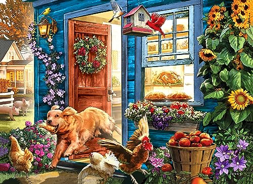 100 Teile Puzzles für Kinder, Lustige Puzzles, Erntehaus, glücklicher Goldener Hund, 100 Puzzle für Erwachsene, Senioren, Kinder von CHengQiSM