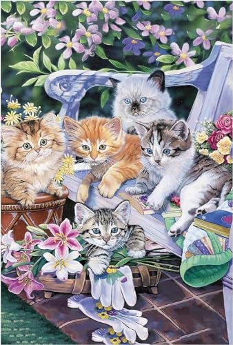 100 Teile Puzzles für Kinder und Erwachsene - Nette Kätzchen Gruppe Katze Puzzle, Perfekte Gartenbuddies von CHengQiSM