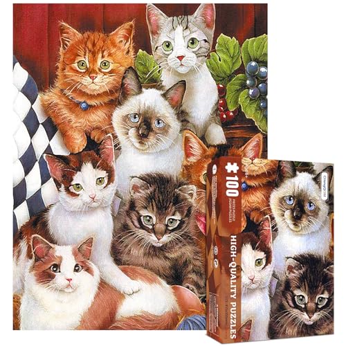 100 Teile Puzzles für Kinder-Nette Katze Puzzles für Erwachsene Kätzchen Gruppe Foto Puzzles 100 Teile für Erwachsene, Katzenpuzzle 100 Kinder Puzzles 100 Teile Puzzles für Kinder-Nette Katze Puzzles für Erwachsene Kätzchen Gruppe Foto Puzzles 100 Teile für Erwachsene, Katzenpuzzle 100 Kinder Puzzles von CHengQiSM