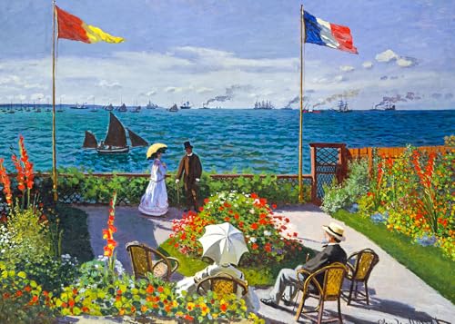 1000 Teile Puzzle für Erwachsene - Garden at Sainte-Adresse von Monet - Berühmte Malerei Kunstwerk Galerie Puzzle von CHengQiSM