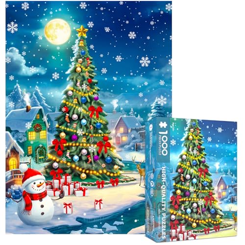 Weihnachten Puzzle 1000 Teile für Erwachsene-Weihnachtsbaum Weihnachtspuzzle Erwachsene 1000 Teile Puzzles Weihnachten Puzzles 1000 Teile für Senior Festival Puzzel von CHengQiSM