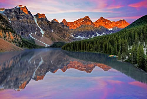 CHengQiSM Puzzle 1000 Teile, 1000 Stück Jigsaw Puzzle - Kanada Moraine Lake - Impossible Puzzle für Erwachsene (70x50 cm) Puzzlesets Dekompression Papppuzzles Lernspiele für Familien von CHengQiSM