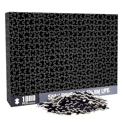 Puzzle 1000 Teile für Erwachsene, Leere Reines Schwarzes Puzzles, Hölle Schwierigkeitsgrad, Schwierige Herausforderung, Einfarbig Puzzles Geschenke für Jugend und Puzzle-Liebhaber von CHengQiSM
