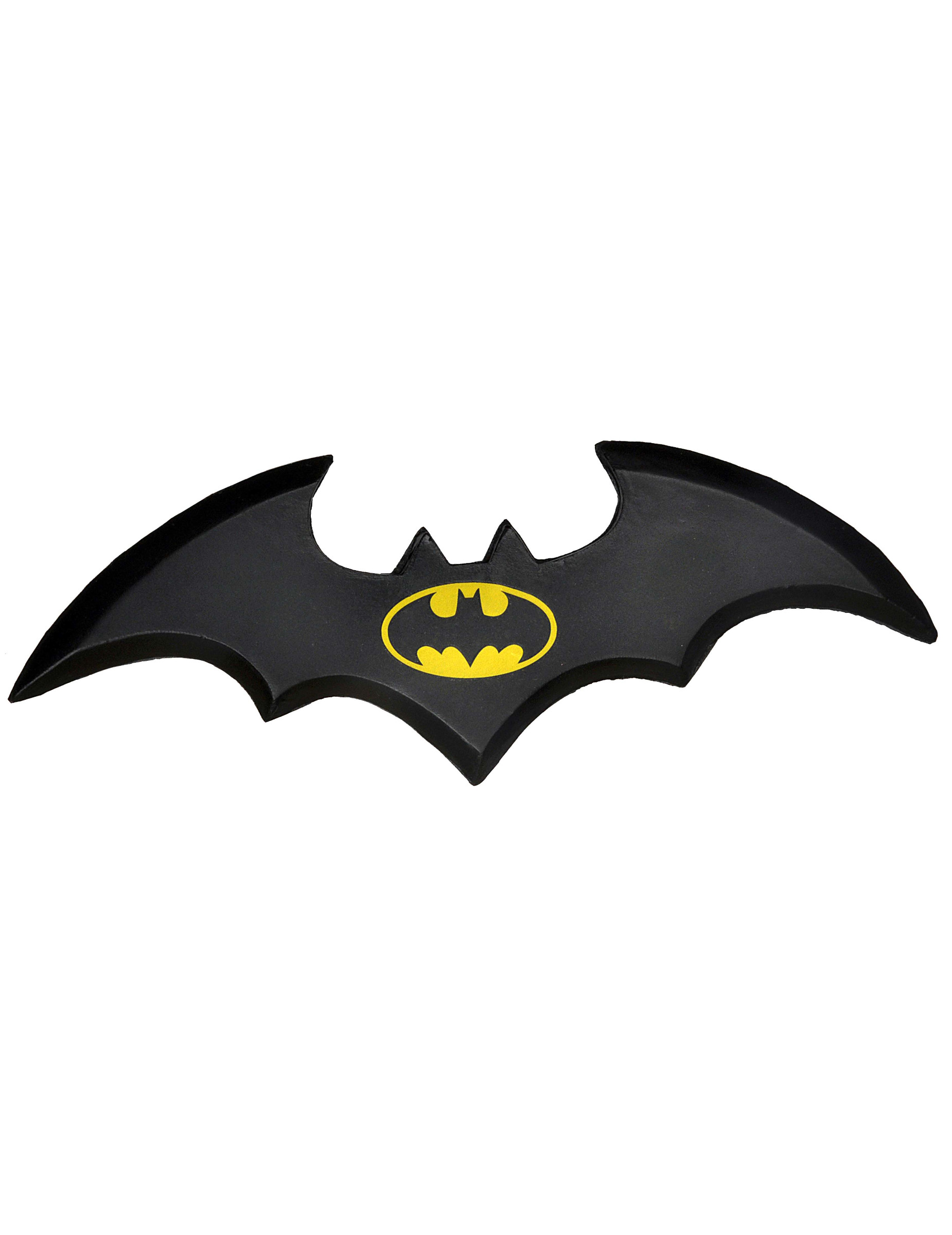 Batarang Batman-Spielzeugwaffe schwarz-gelb von KARNEVAL-MEGASTORE