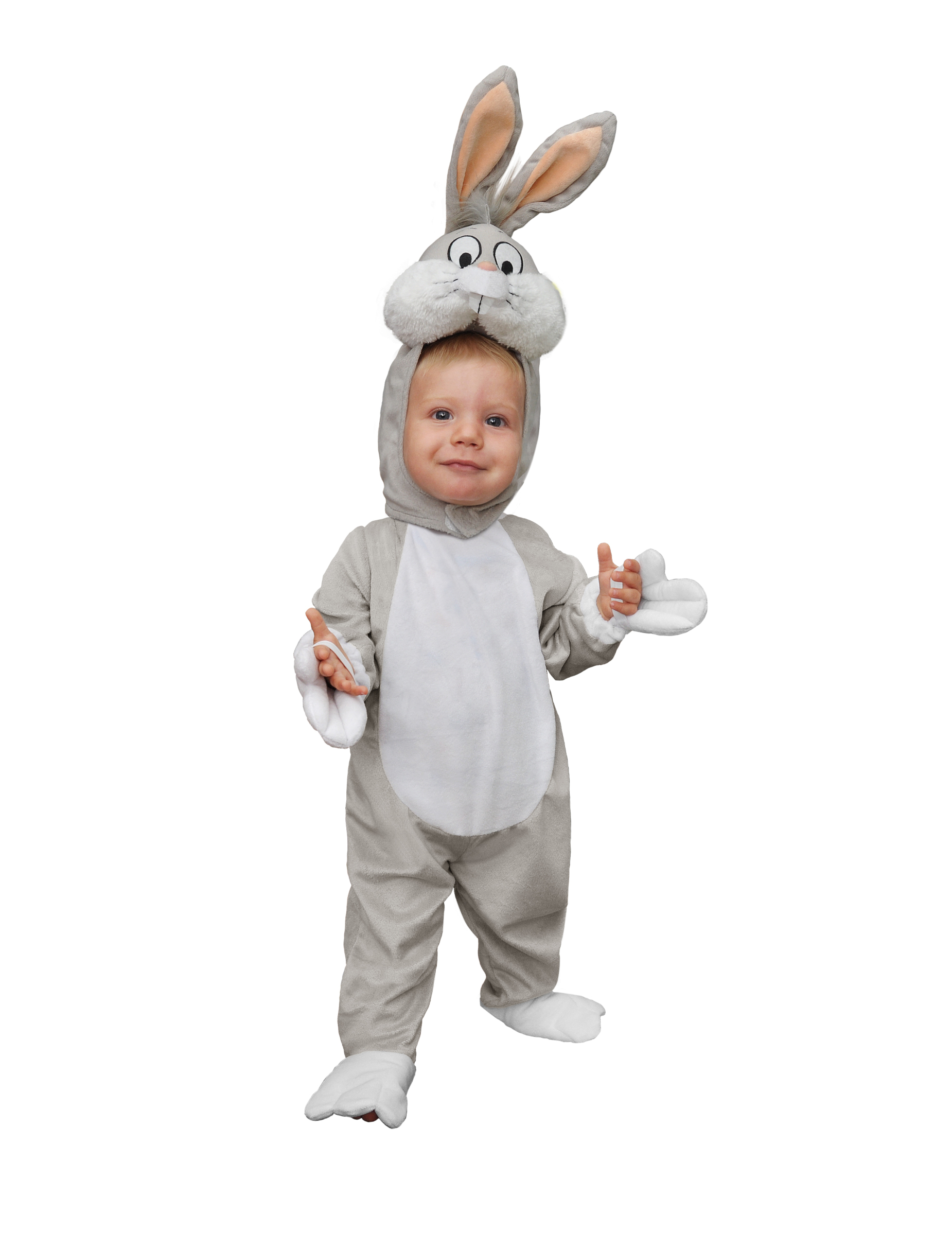 Originales Bugs Bunny-Babykostüm Warner Bros grau-weiß von KARNEVAL-MEGASTORE