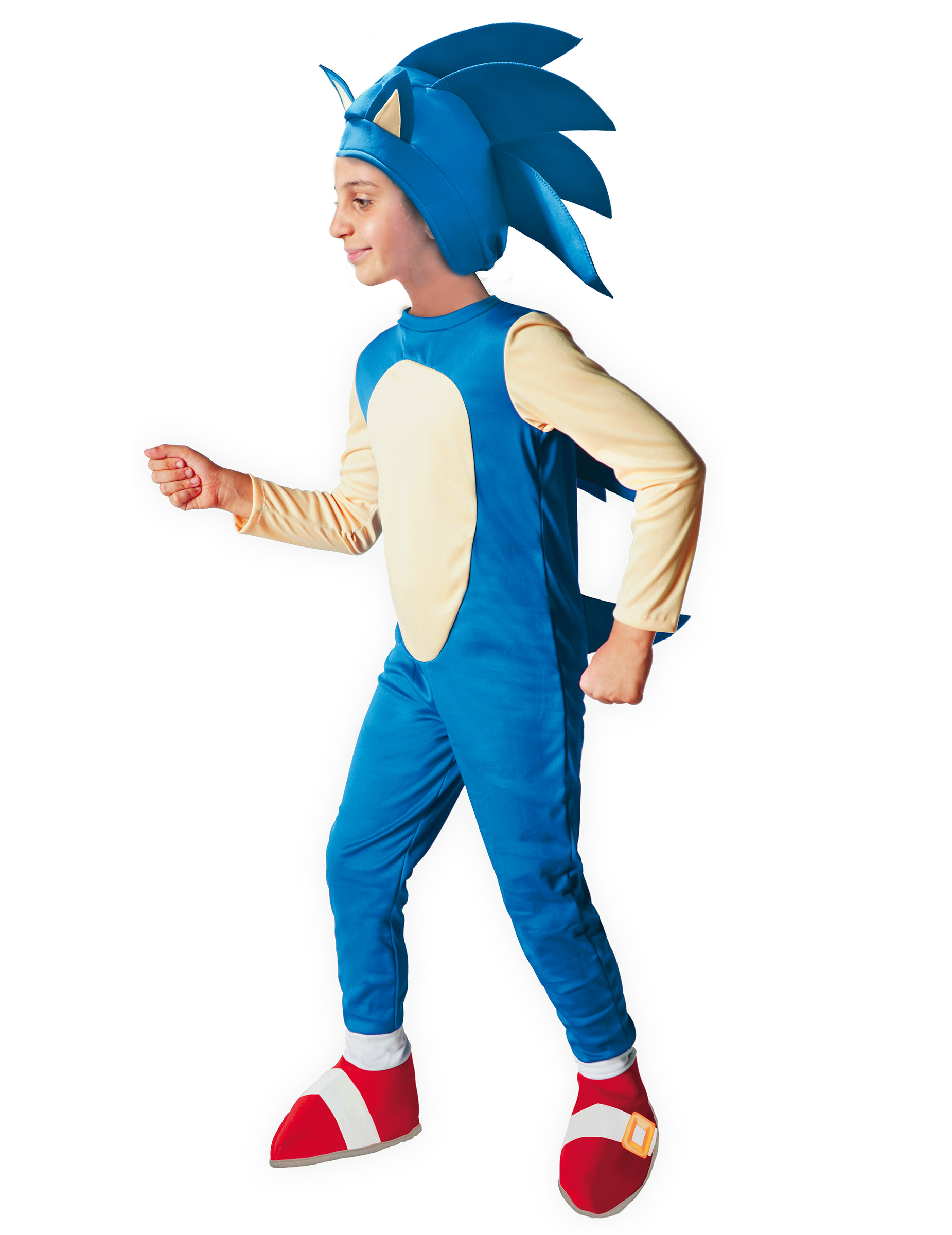 Originales Sonic-Kostüm für Kinder blau-weiß-rot von KARNEVAL-MEGASTORE