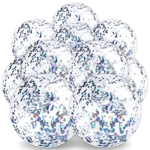 10 Stück Aufblasbare Wasserball,Glitter Wasserball,Bunt Aufblasbare Strandball,Glitter Beach Balls mit Konfetti,Schwimmball für Sommer Beach Pool Party 10 Stück Aufblasbare Wasserball,Glitter Wasserball,Bunt Aufblasbare Strandball,Glitter Beach Balls mit Konfetti,Schwimmball für Sommer Beach Pool Party von CIATBYYJ