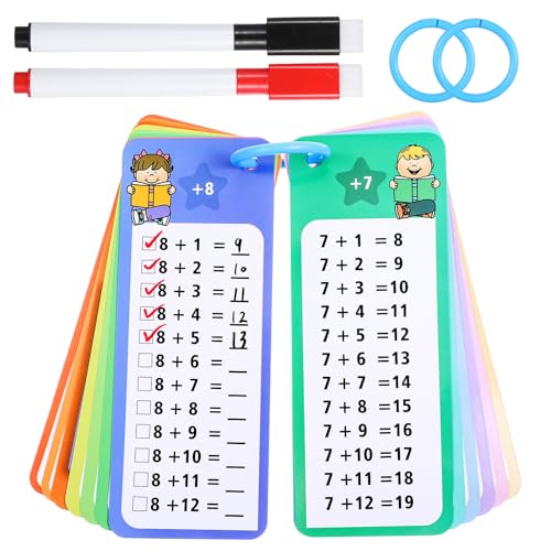 15 Additions Lernkarten,Löschbar Lernen Spiel,Mathe Lernkarten Set,Addition Flash Cards,mit 2 Löschbaren Stiften und 1 Ringe für Schule,Zuhause 15 Additions Lernkarten,Löschbar Lernen Spiel,Mathe Lernkarten Set,Addition Flash Cards,mit 2 Löschbaren Stiften und 1 Ringe für Schule,Zuhause von CIATBYYJ