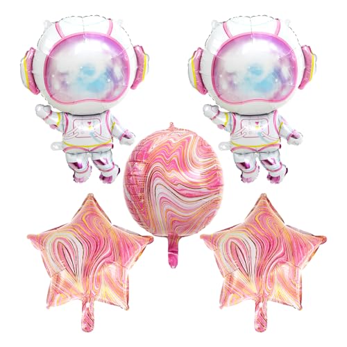 5 Stück Astronauten-Luftballons für Mädchen, rosa Astronauten-Folienballon, violetter Weltraum Astronaut 4D Planet Luftballons, Astronaut Weltraum Party Dekor, Zwei der Mond Geburtstagsdekoration für 5 Stück Astronauten-Luftballons für Mädchen, rosa Astronauten-Folienballon, violetter Weltraum Astronaut 4D Planet Luftballons, Astronaut Weltraum Party Dekor, Zwei der Mond Geburtstagsdekoration für von CIATBYYJ