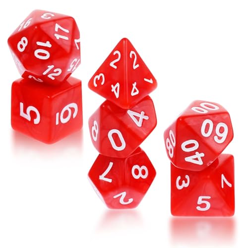 7-teiliges DND-Perlen-Würfel-Set, solide, leicht, glatte Kanten, Glitzer, bunte Würfel mit Kordelzug-Verschluss, Beutel, Würfel-Sets für Dungeons and Dragons, RPG, MTG, DND, Tischspiele, Party 7-teiliges DND-Perlen-Würfel-Set, solide, leicht, glatte Kanten, Glitzer, bunte Würfel mit Kordelzug-Verschluss, Beutel, Würfel-Sets für Dungeons and Dragons, RPG, MTG, DND, Tischspiele, Party von CIATBYYJ