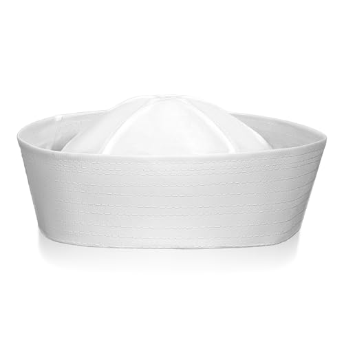 CIATBYYJ Weiße Matrosenmütze, marineblaue Matrosenmütze für Damen und Herren, Verkleidungsparty, Matrosen-Kapitän-Mütze für Halloween-Kostüm-Zubehör, nautischer Matrosenhut CIATBYYJ Weiße Matrosenmütze, marineblaue Matrosenmütze für Damen und Herren, Verkleidungsparty, Matrosen-Kapitän-Mütze für Halloween-Kostüm-Zubehör, nautischer Matrosenhut von CIATBYYJ