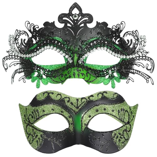 Grüne Maskerade Maske für Paare, Paare, Maskenmasken für die meisten Gesichtsformen, Maske für Maskeraden, Party, Karneval, Karneval, stilvolle Maskeraden für Damen und Herren, Geschenk Grüne Maskerade Maske für Paare, Paare, Maskenmasken für die meisten Gesichtsformen, Maske für Maskeraden, Party, Karneval, Karneval, stilvolle Maskeraden für Damen und Herren, Geschenk von CIATBYYJ