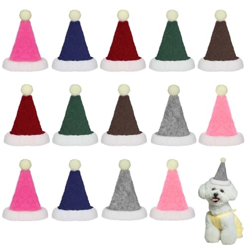 Mini-Partyhüte für Stofftiere, 7 Farben, kleine Kegel-Partyhüte für Spielzeug, verstellbarer Geburtstagshut für Stofftiere, bunte Partyhüte für Puppen, Hunde, Katzen, Kaninchen, Welpen, Feiern, 14 von CIATBYYJ