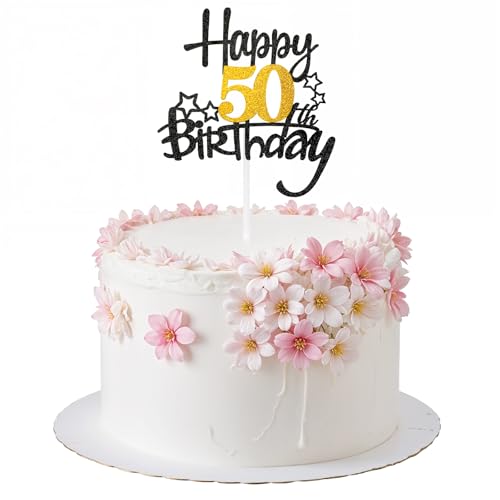 Sparkle and Special Happy 50th Birthday Cake Topper Right Size Cake Decorations 50th Party Decorations with Artistic and Characteristic Design for Birthday Anniversary Man Woman von CIATBYYJ